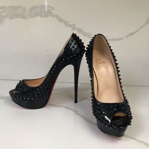 Christian Louboutin Lady Peep Spike Black Size 40
